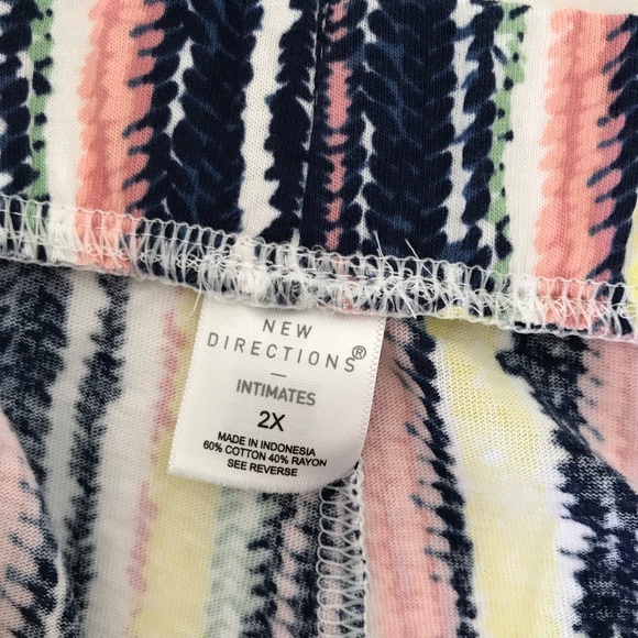New Directions Striped Capri Lounge Pajama Pants 2X NWT Cotton Rayon - Picture 8 of 14